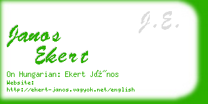 janos ekert business card